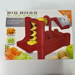 Big Boss Slice-A-Roo Spiral Slicer & Peeler Fruits & Vegetables Red  - Open Box